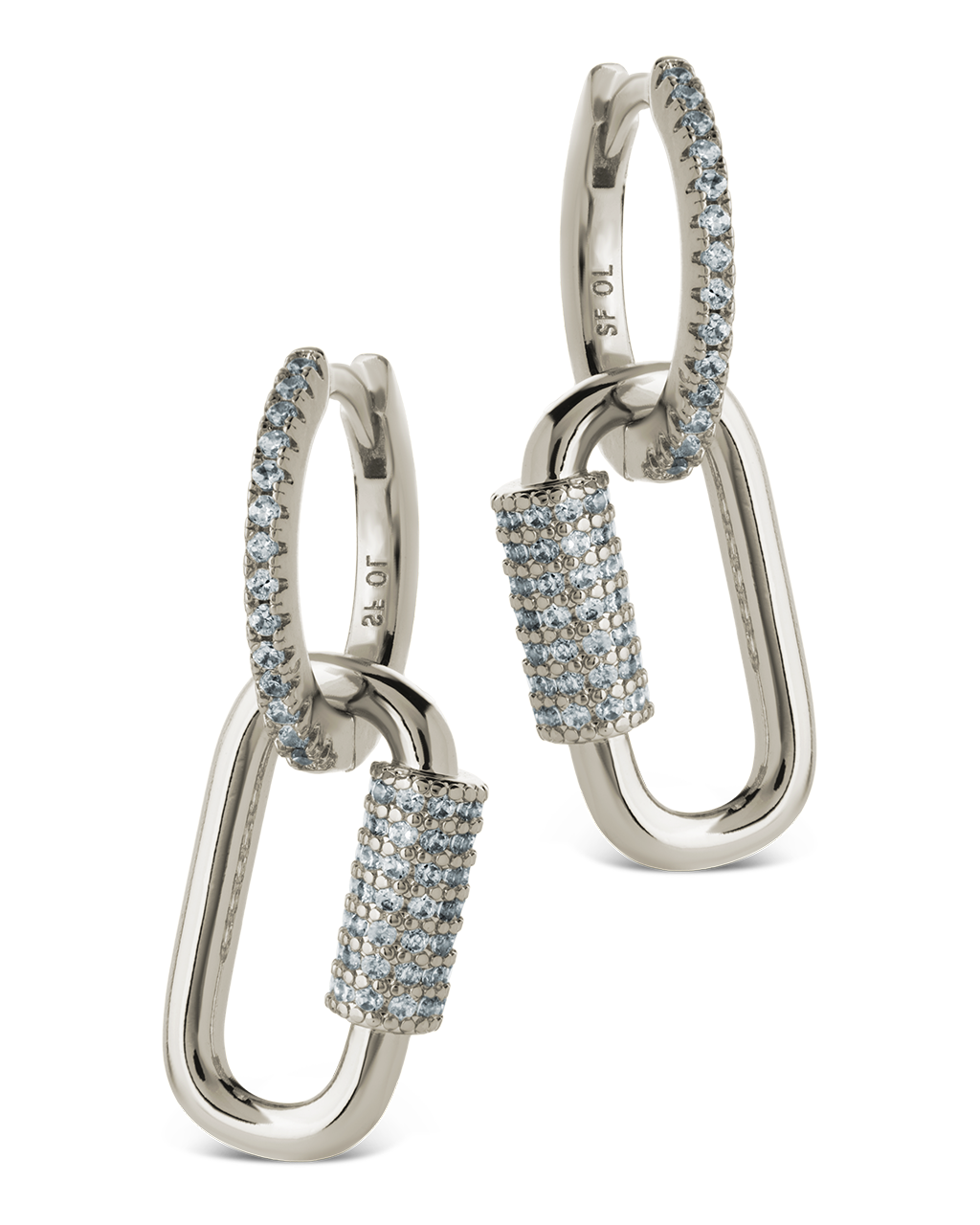 Kaliyah Pavé Carabiner Link Earrings