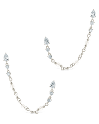 Teardrop Double Dangle Chain Earrings
