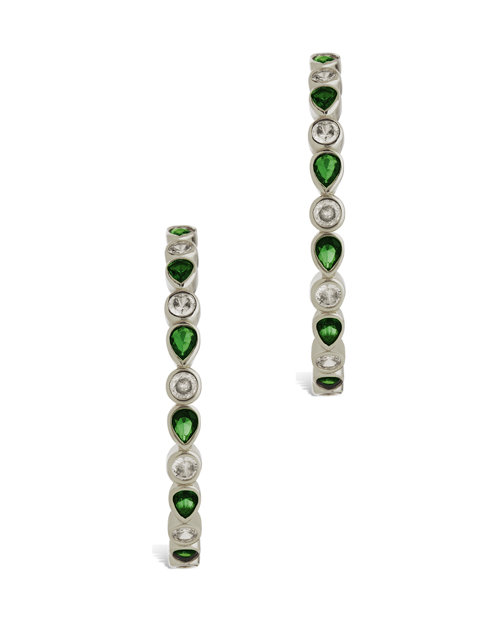 Bezel Set Mixed CZ Hoops