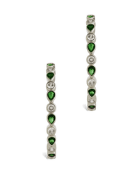 Bezel Set Mixed CZ Hoops - Sterling Forever