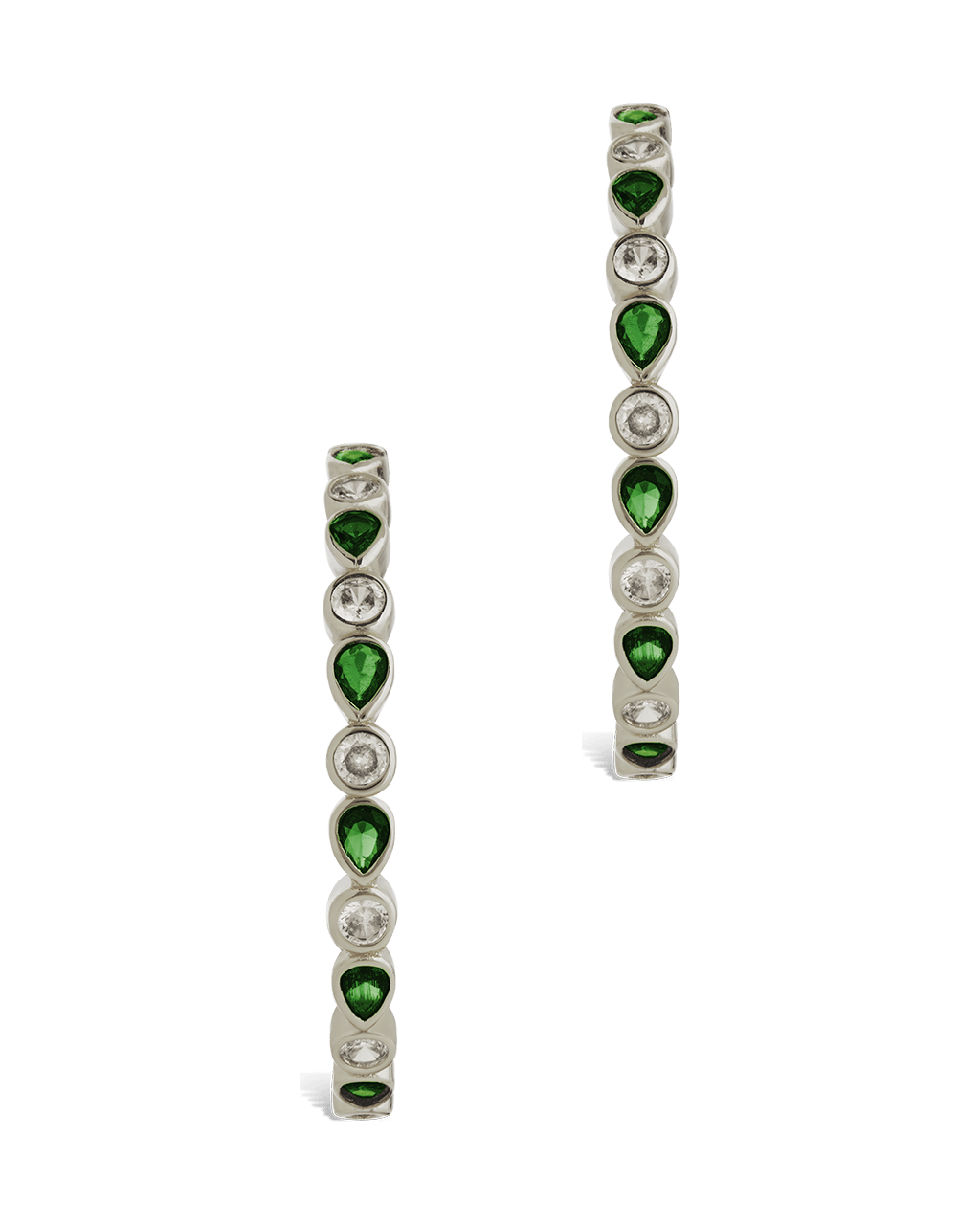 Bezel Set Mixed CZ Hoops - Sterling Forever