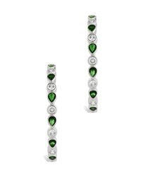 Bezel Set Mixed CZ Hoops