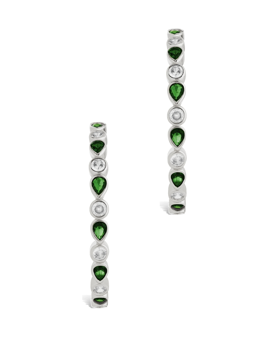 Bezel Set Mixed CZ Hoops