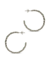 Bezel Set Mixed CZ Hoops - Sterling Forever