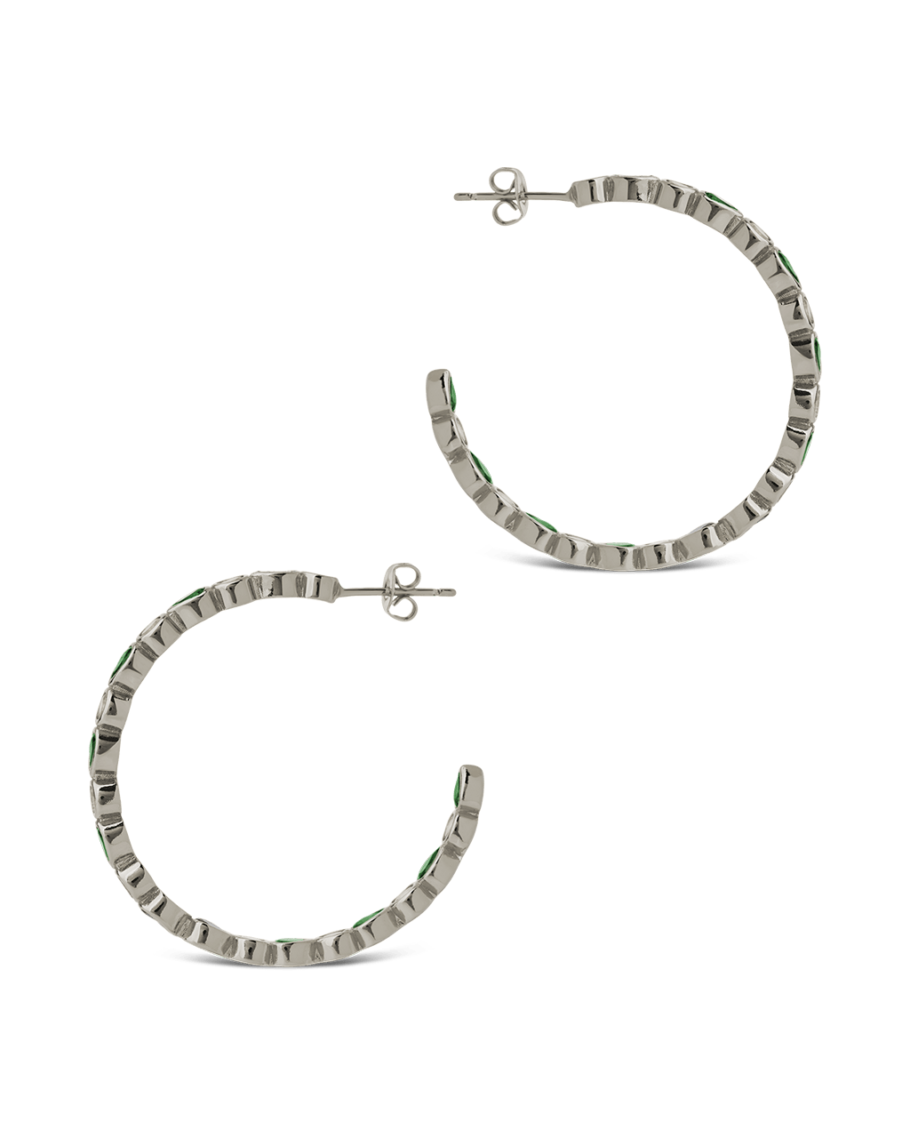 Bezel Set Mixed CZ Hoops - Sterling Forever