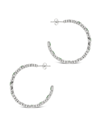 Bezel Set Mixed CZ Hoops