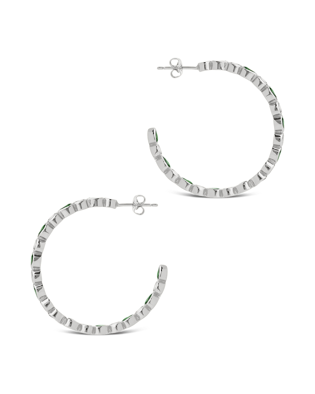 Bezel Set Mixed CZ Hoops