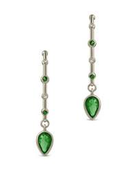 Bezel CZ Station Hoop Earrings - Sterling Forever