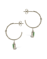 Bezel CZ Station Hoop Earrings - Sterling Forever