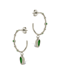 Bezel CZ Station Hoop Earrings - Sterling Forever