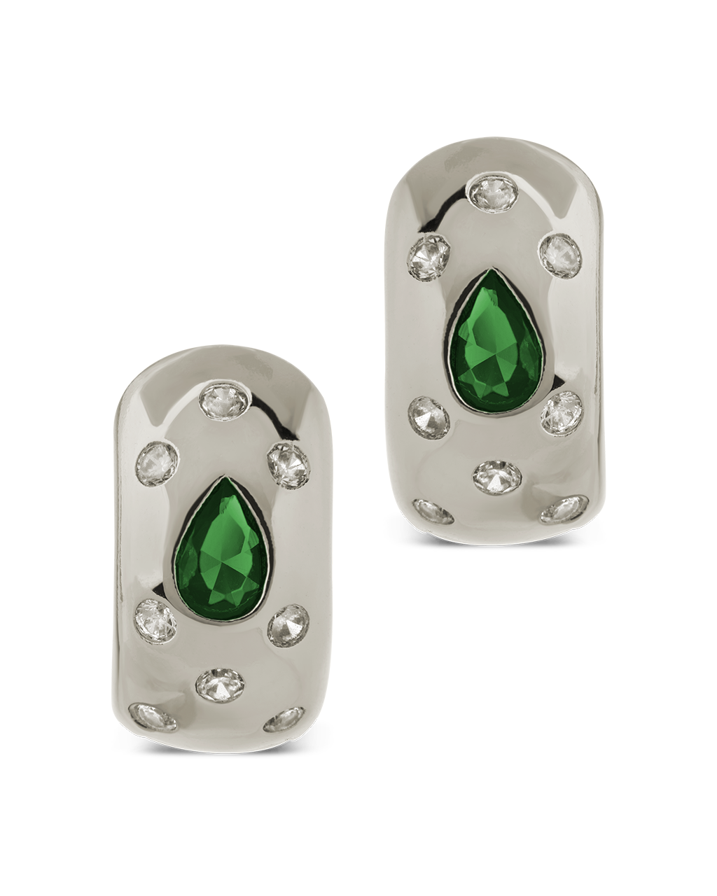 Mixed CZ Chunky Huggie Hoops