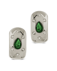 Mixed CZ Chunky Huggie Hoops - Sterling Forever
