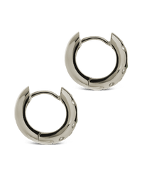 Mixed CZ Chunky Huggie Hoops - Sterling Forever