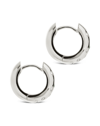 Mixed CZ Chunky Huggie Hoops