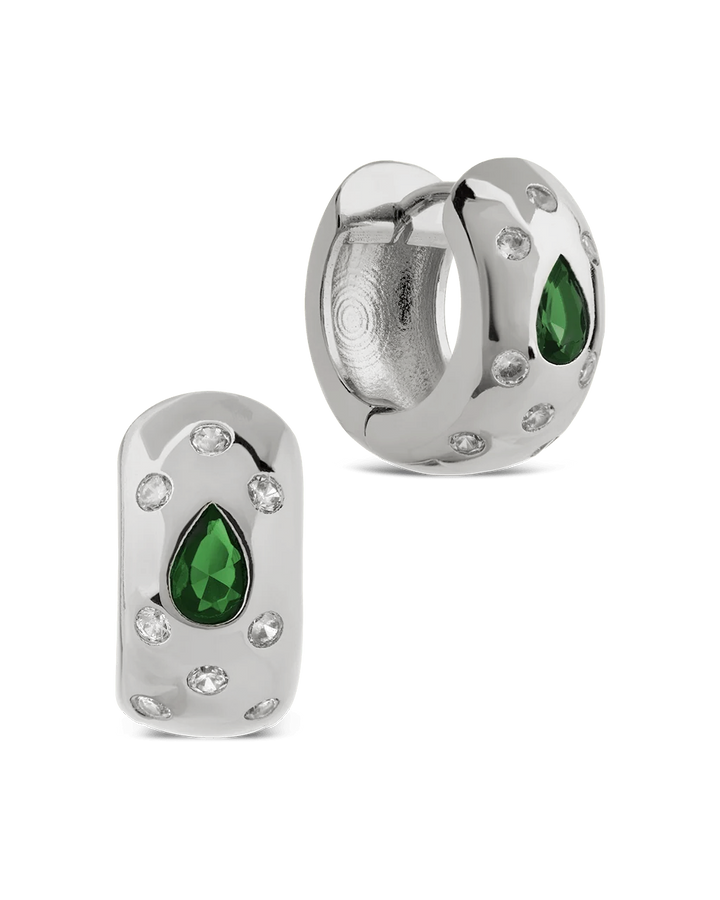 Mixed CZ Chunky Huggie Hoops