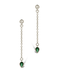 Delicate Chain Link CZ Drop Earrings - Sterling Forever