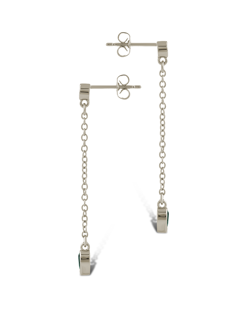 Delicate Chain Link CZ Drop Earrings