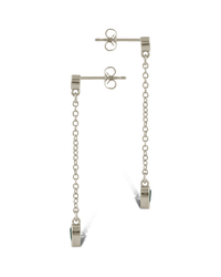 Delicate Chain Link CZ Drop Earrings - Sterling Forever