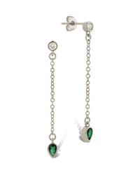 Delicate Chain Link CZ Drop Earrings - Sterling Forever