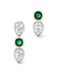 Bezel-Set Mixed-Cut Vertical Drop Stud Set