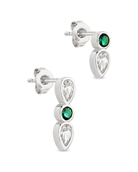 Bezel-Set Mixed-Cut Vertical Drop Stud Set