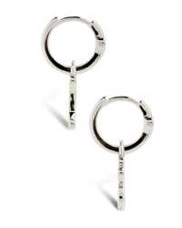CZ Paw Print & Bone Charm Microhoops