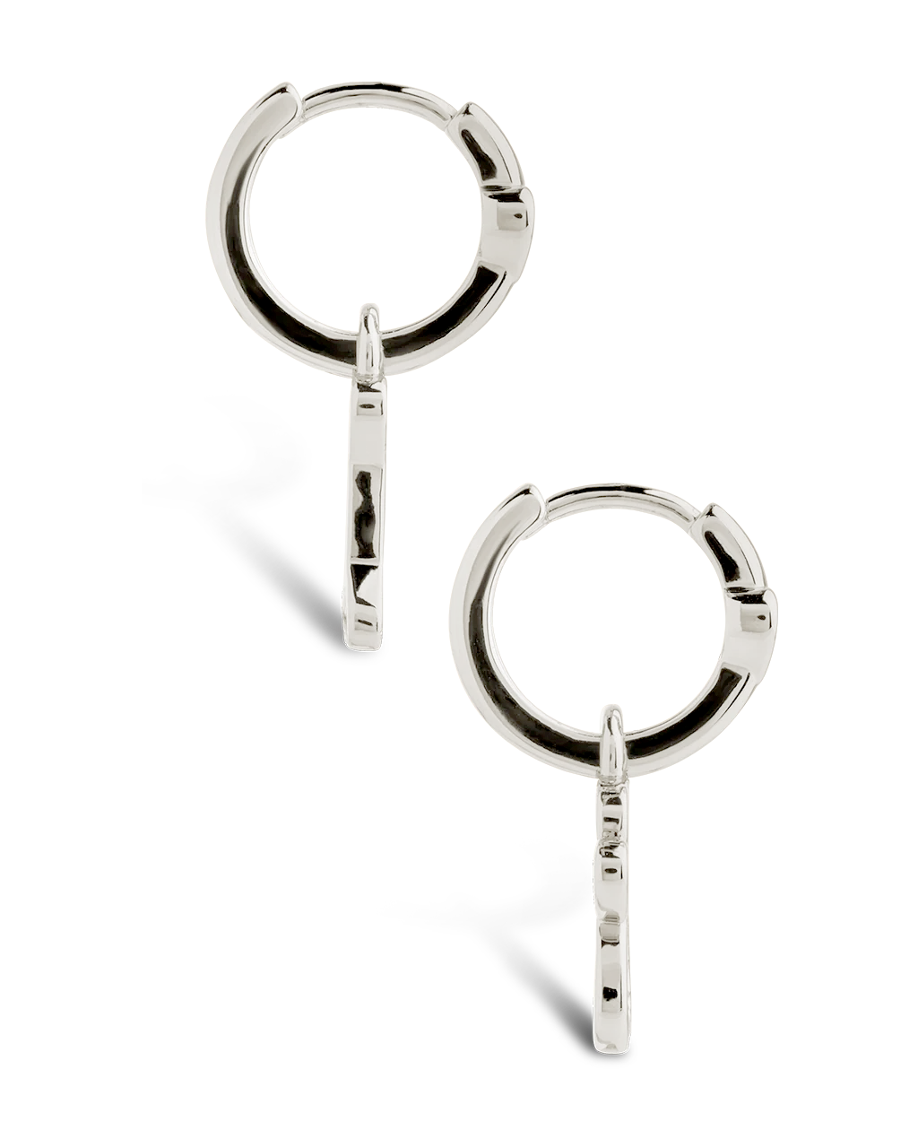 CZ Paw Print & Bone Charm Microhoops