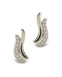 Pavé Crossover Huggie Earrings