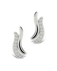 Pavé Crossover Huggie Earrings