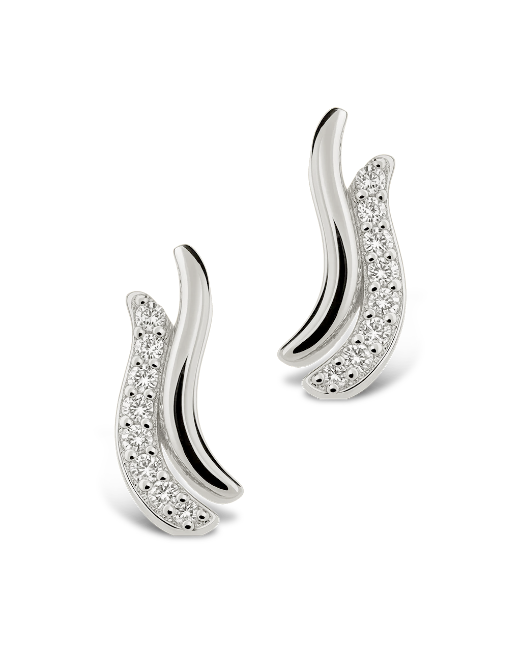 Pavé Crossover Huggie Earrings