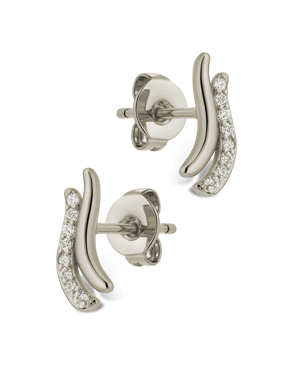 Pavé Crossover Huggie Earrings
