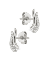 Pavé Crossover Huggie Earrings