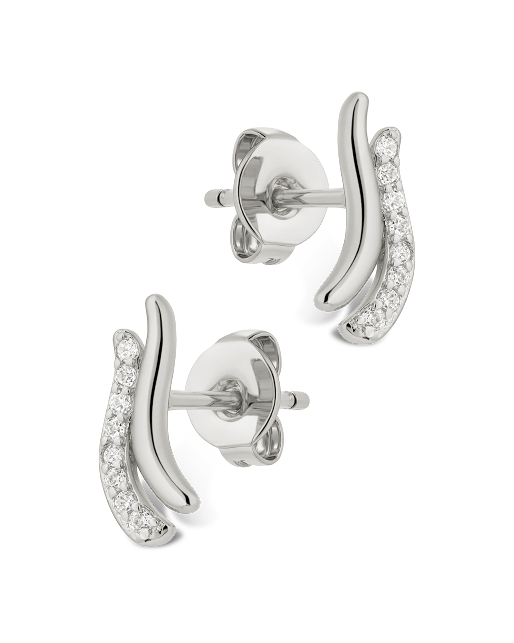 Pavé Crossover Huggie Earrings