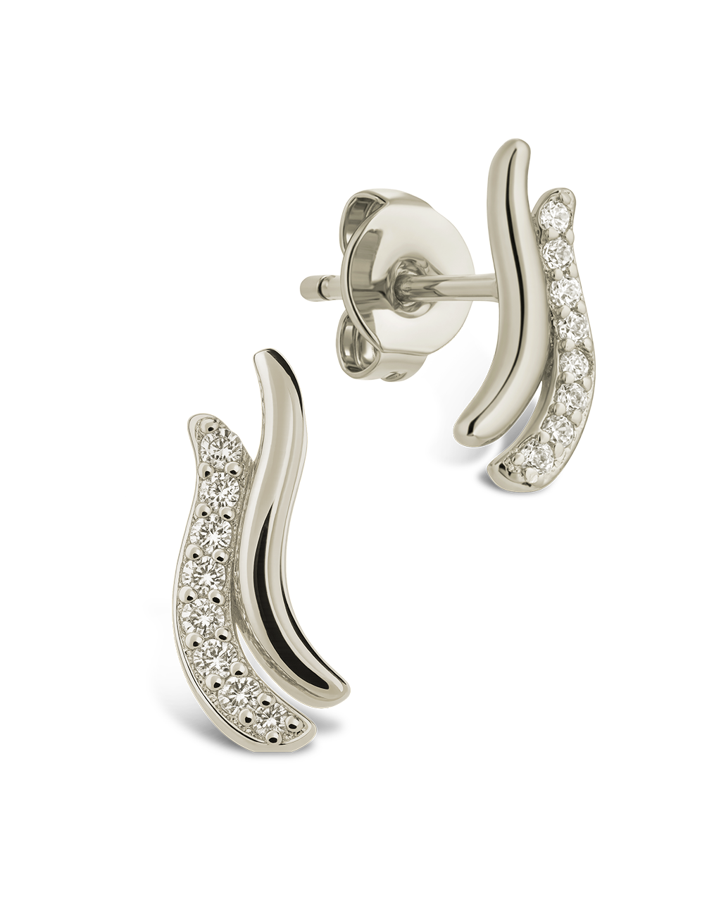 Pavé Crossover Huggie Earrings