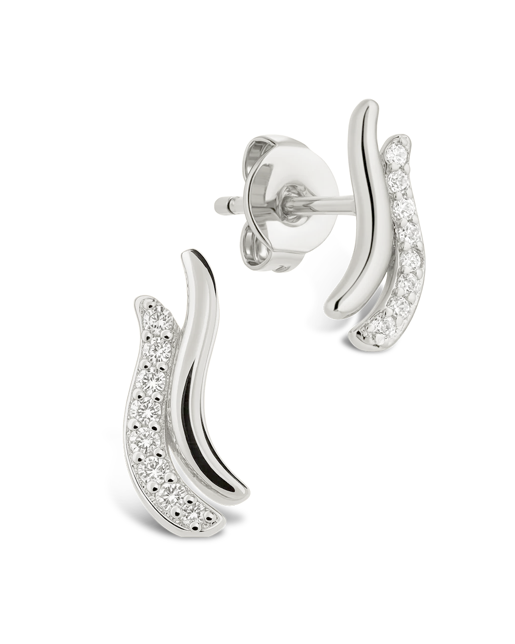Pavé Crossover Huggie Earrings