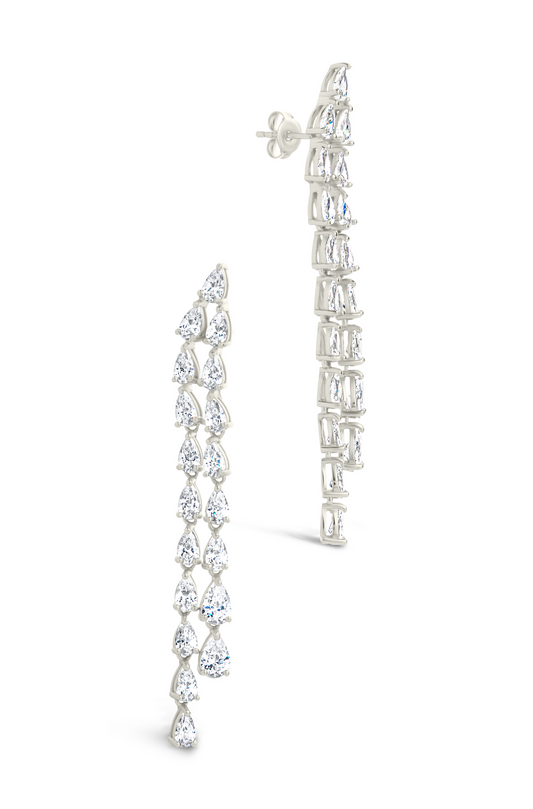 Jane CZ Layered Drop Stud Earrings