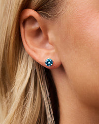 Sterling Silver 7mm Rainbow CZ Studs