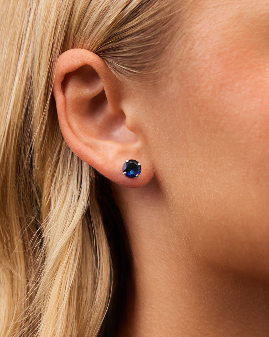 Sterling Silver 7mm Rainbow CZ Studs