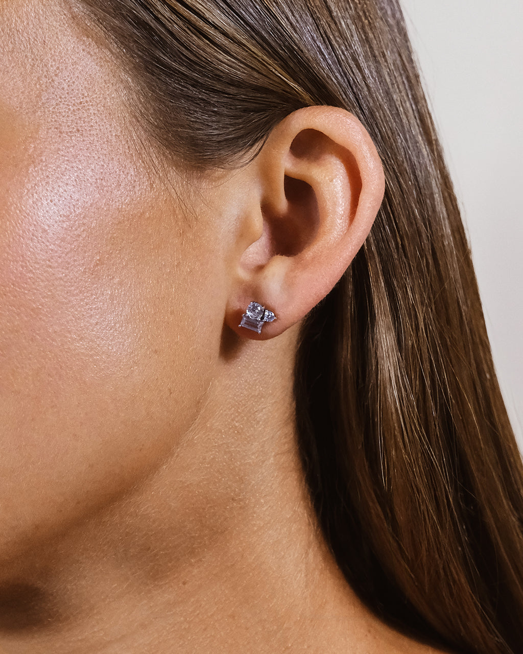 Sterling Silver CZ Cluster Studs