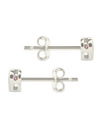 Sterling Silver Bezel Set CZ Heart Studs