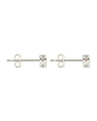Sterling Silver Bezel Set CZ Heart Studs