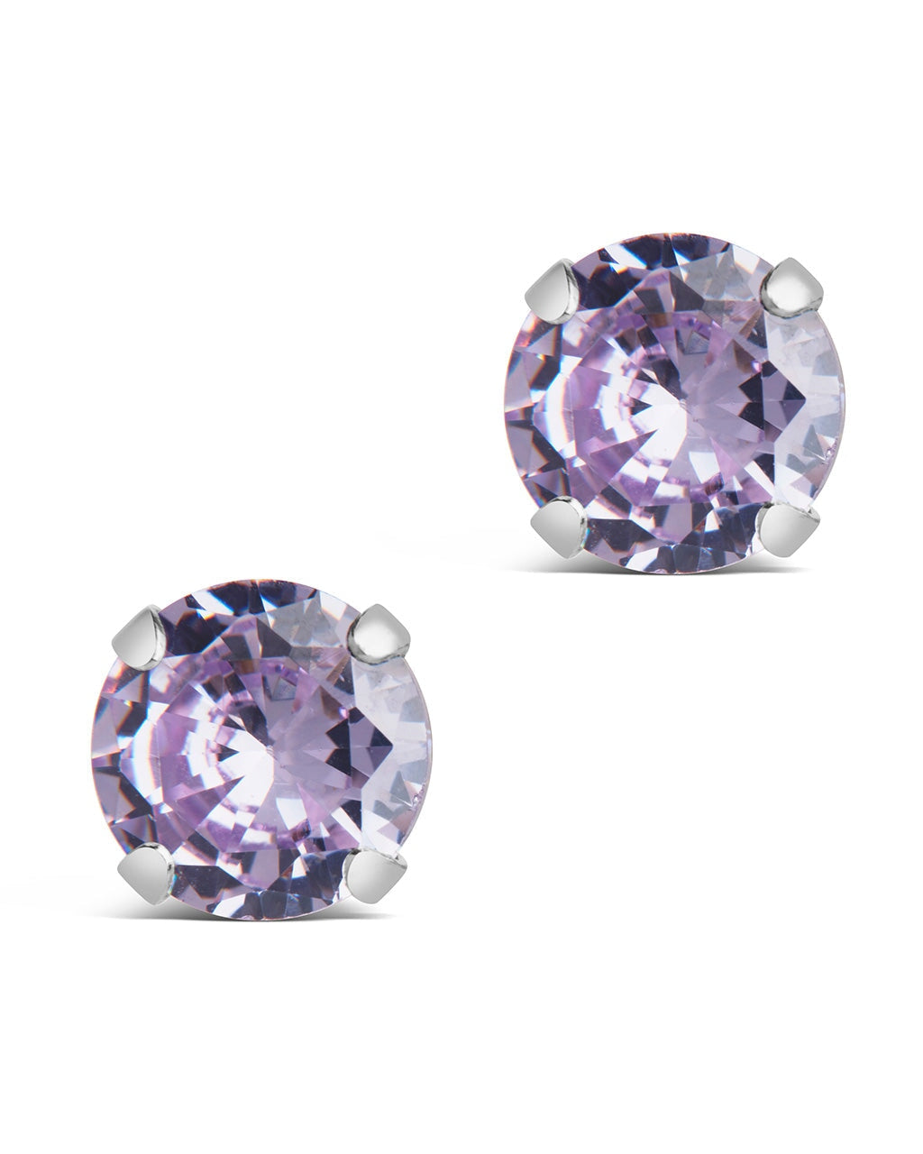 Sterling Silver 7mm Rainbow CZ Studs Earring Sterling Forever 