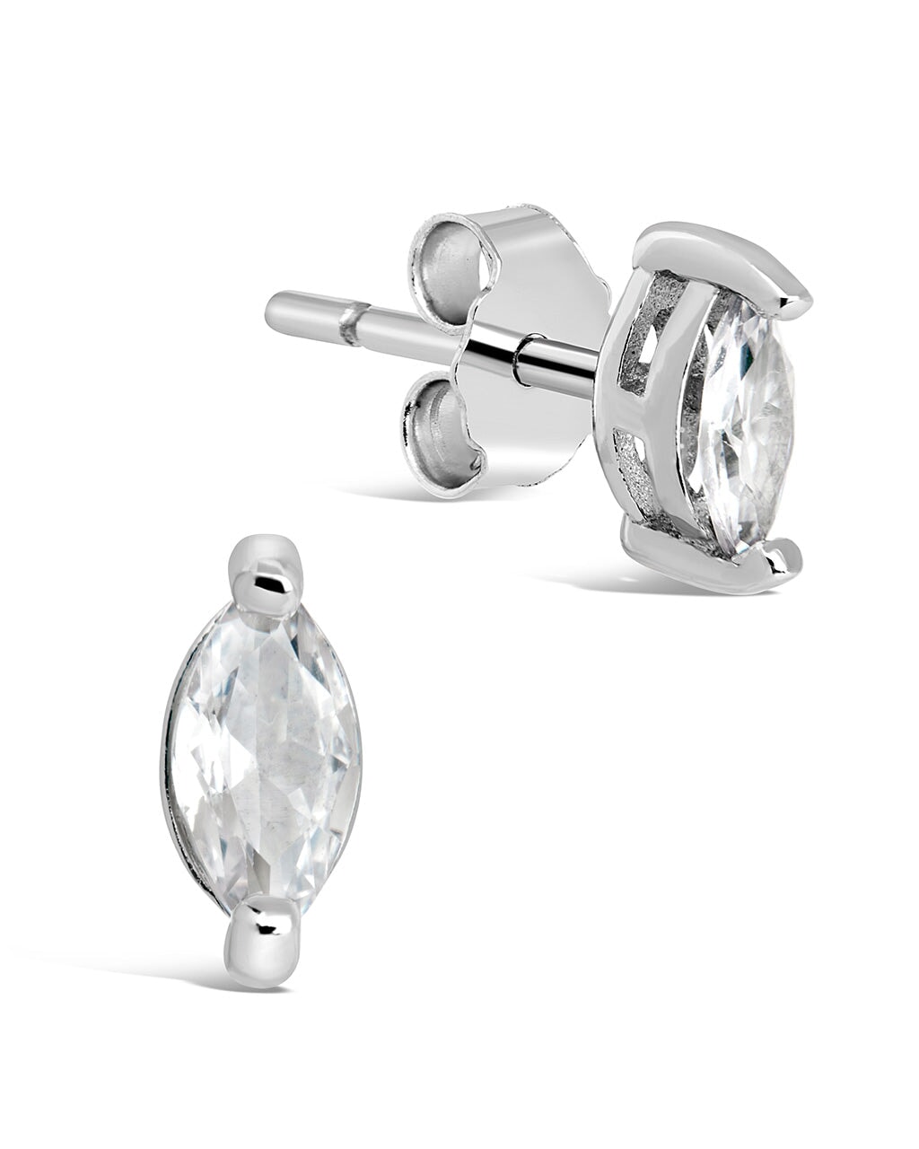 Sterling Silver Marquise CZ Studs Earring Sterling Forever Silver 