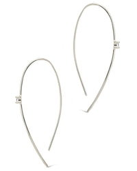 Sterling Silver CZ Studded Threader Earrings - Sterling Forever