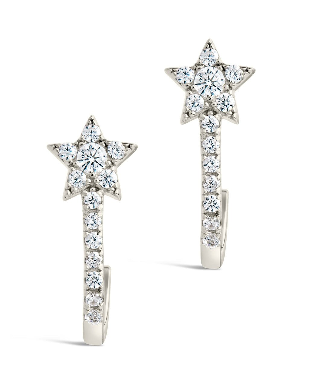 Sterling Silver CZ Star Jacket Earrings - Sterling Forever