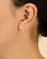 Sterling Silver CZ Star Jacket Earrings - Sterling Forever
