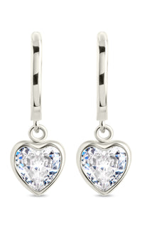 Sterling Silver Lizzy CZ Heart Drop Earrings - Sterling Forever