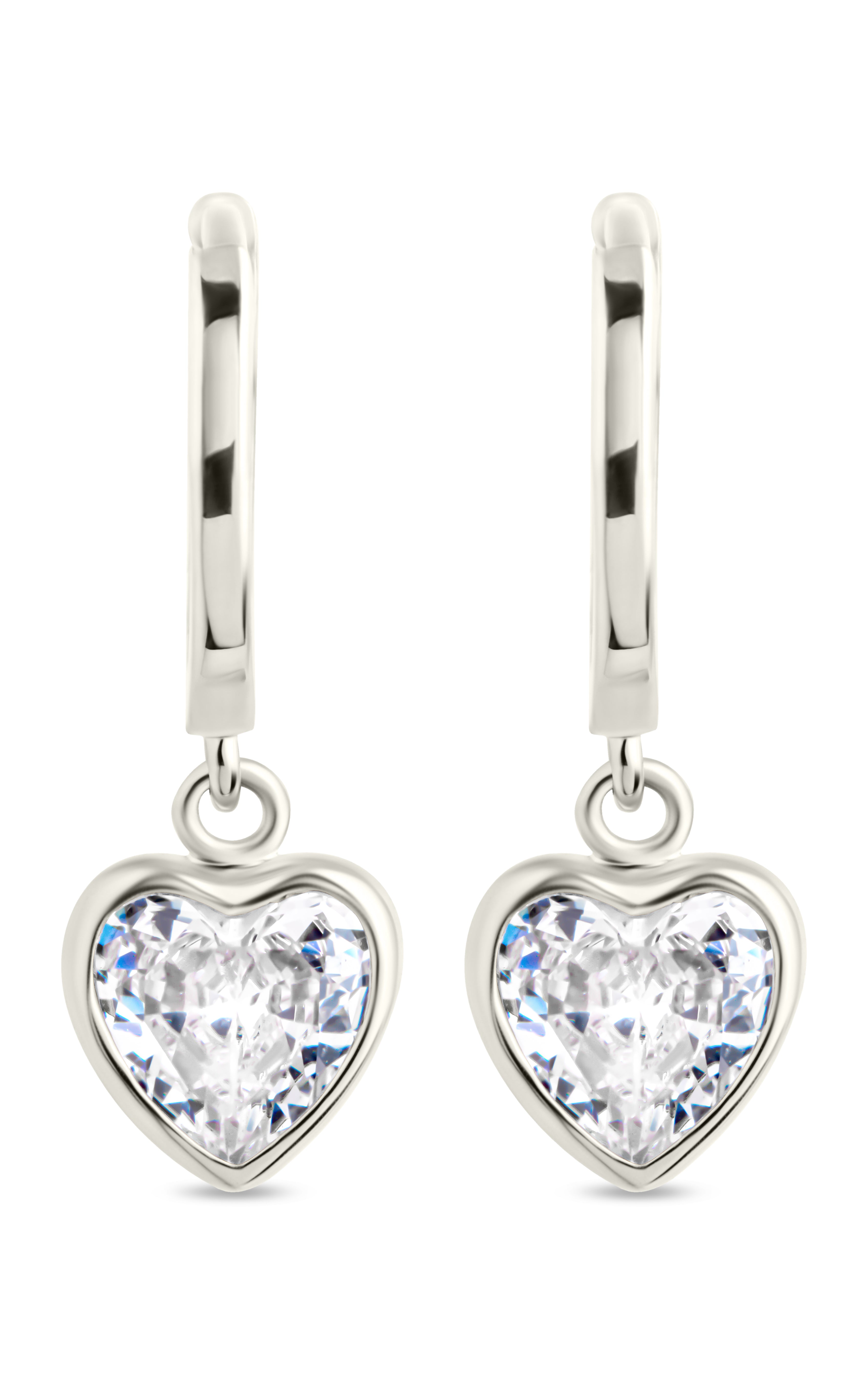 Sterling Silver Lizzy CZ Heart Drop Earrings - Sterling Forever