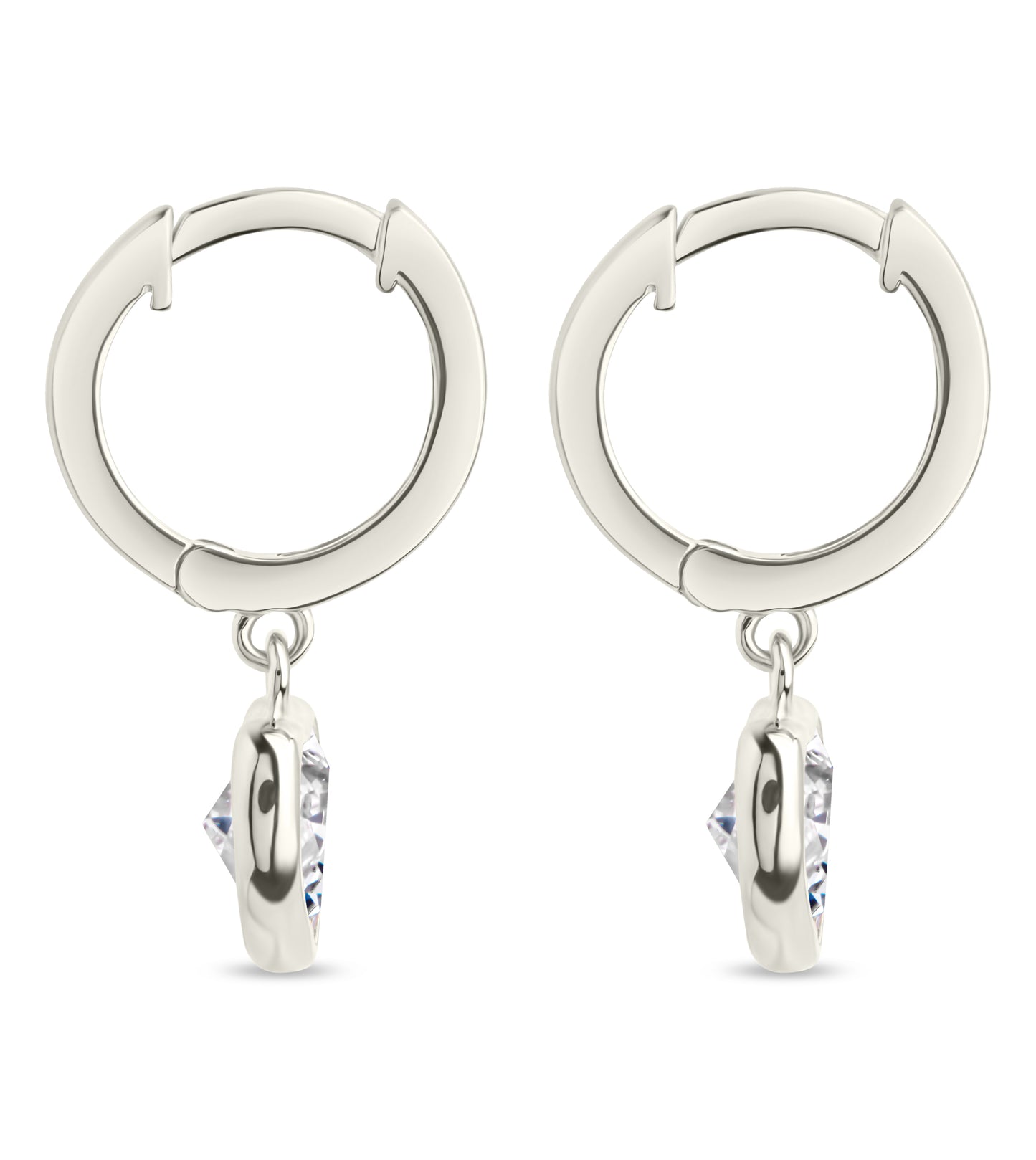 Sterling Silver Lizzy CZ Heart Drop Earrings