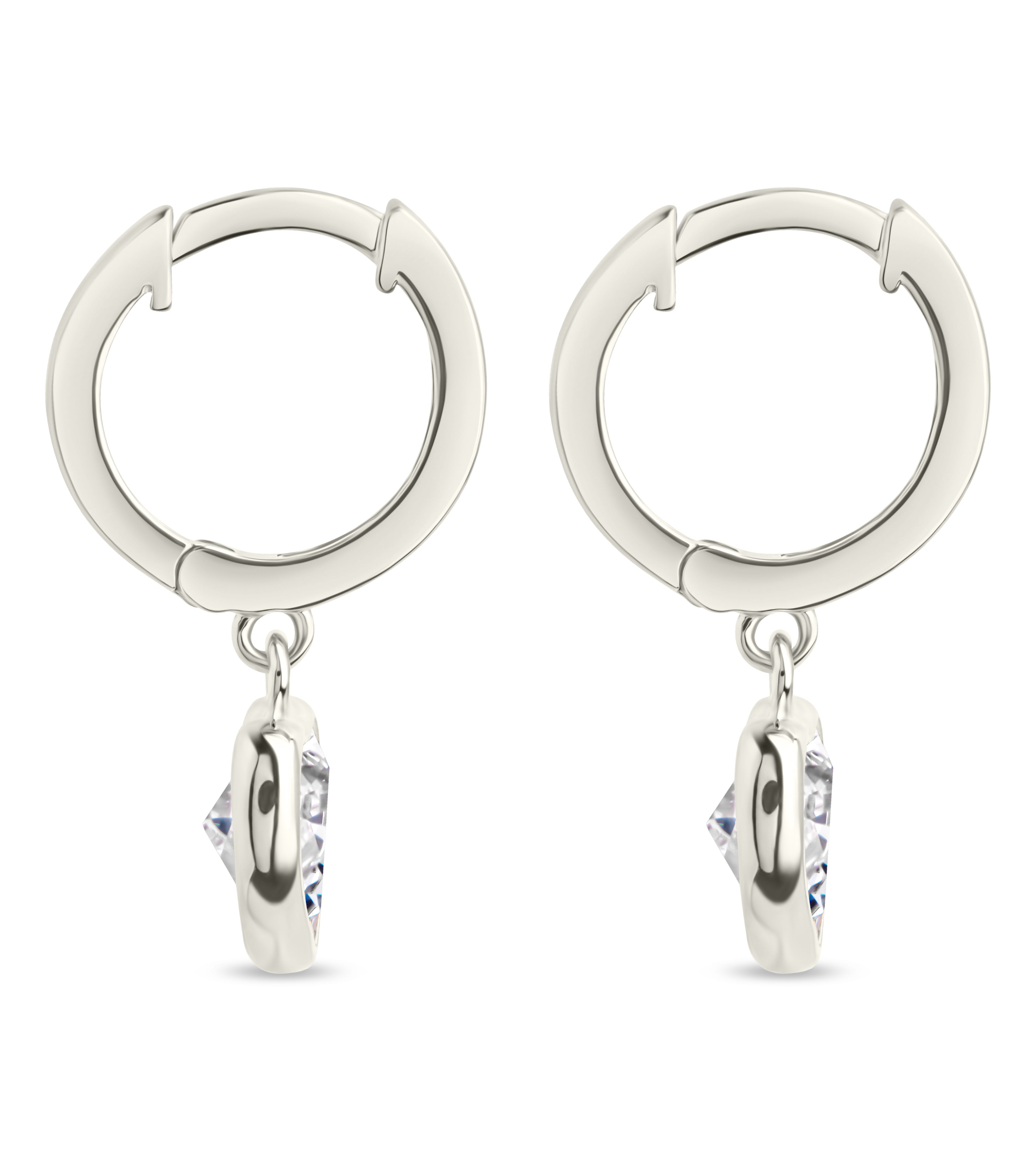 Sterling Silver Lizzy CZ Heart Drop Earrings - Sterling Forever